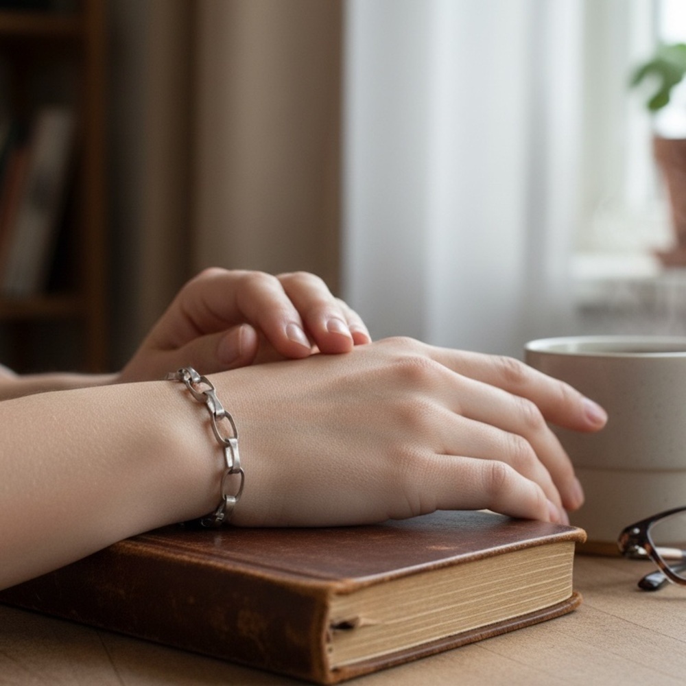 Silver stamped Bracelet for Men or woman​​​
